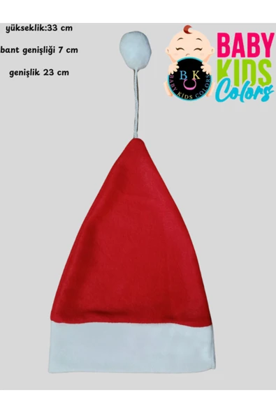 BABY KİDS COLORS Parti Polar Çocuk Noel Şapka 8-12 Yaş