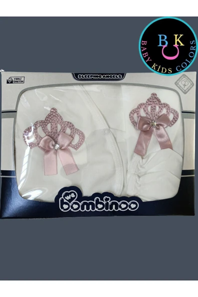 BABY KİDS COLORS Taşlı nakışlı kız 5'li hastahane çıkışı yenidoğan zıbın seti
