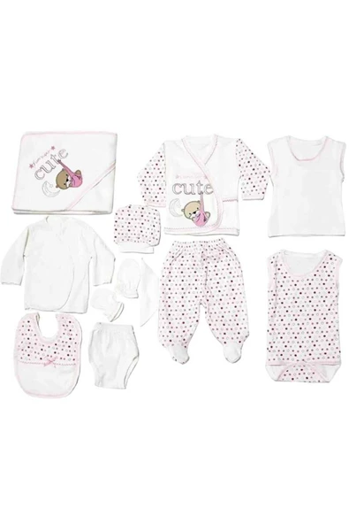 BABY KİDS COLORS Cute 11'li hastahane çıkışı yeni doğan zıbın set - 2