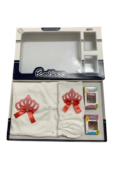 BABY KİDS COLORS Taşlı nakışlı Kız 7'li hastahane çıkışı yenidoğan zıbın seti - 3