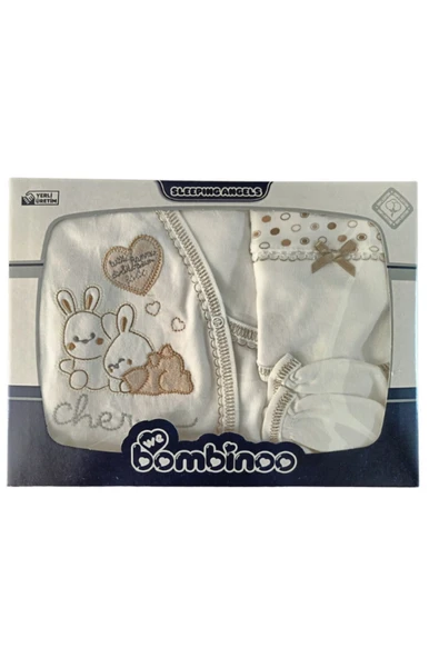 BABY KİDS COLORS Yenidoğan Bebek 5'li Hastahane Çıkış Seti Kutulu - 4