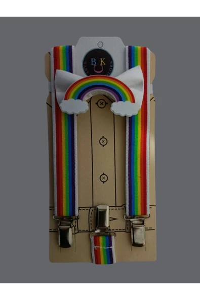 BABY KİDS COLORS Unisex Askı Papyon Takım - Resim 2