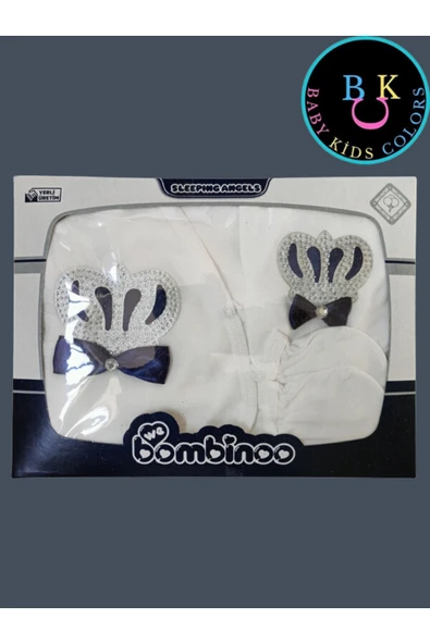 BABY KİDS COLORS Taşlı nakışlı Erkek 5'li hastahane çıkışı yenidoğan zıbın seti - 3