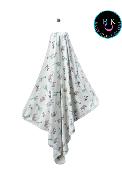 BABY KİDS COLORS Baskılı bebek battaniyesi 80*90 Çift kat