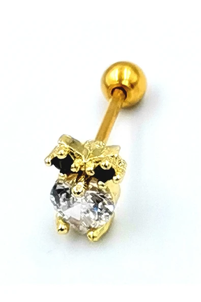 Çelik Zirkon Taşlı Piercing ürün görseli 1