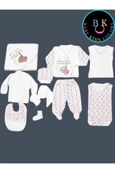BABY KİDS COLORS Cute 11'li hastahane çıkışı yeni doğan zıbın set