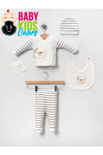 BABY KİDS COLORS Hastahane Çıkışı 10'lu Organik Lüks Anti Alerjik Yeni Doğan Zıbın Seti - 4