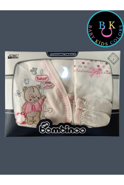 BABY KİDS COLORS Yeni Doğan Çantalı Ayı Hastahane Çıkışı 5li Zıbın Seti - 4