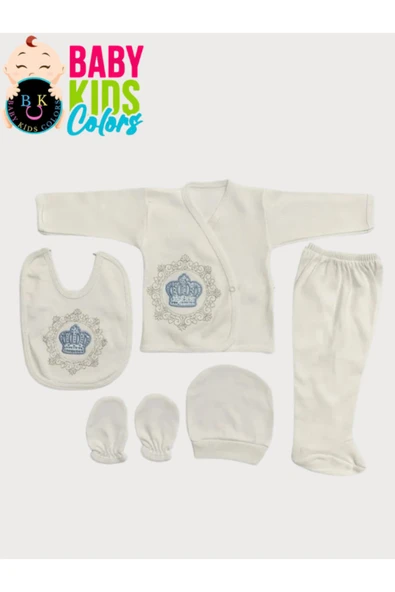 BABY KİDS COLORS Nakışlı taşlı 5'li set Kutulu Hediyelik