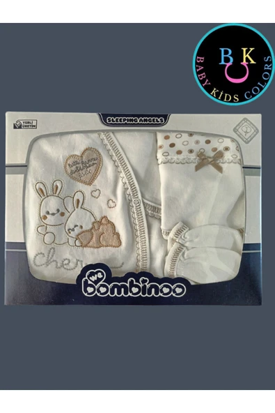 BABY KİDS COLORS Yenidoğan Bebek 5'li Hastahane Çıkış Seti Kutulu - 3