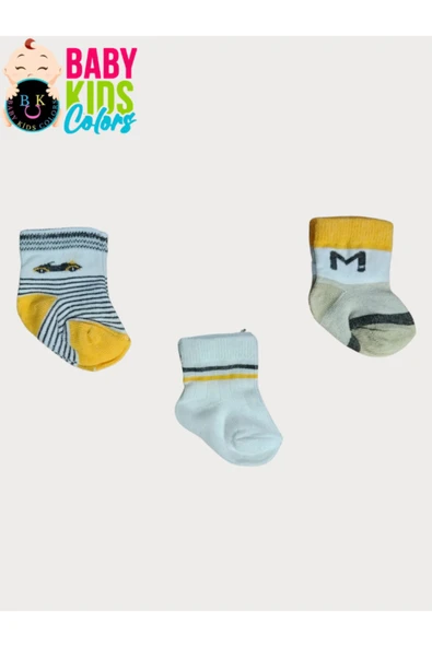 BABY KİDS COLORS Yeni Doğan Çorap Karışık 3 Renk