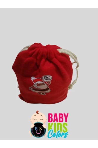 BABY KİDS COLORS Kırmızı Noel Baba Çuvalı , Çocuk Sırt Çantası, 27x19 Yılbaşı Hediye Hediyesi Paketi - 4