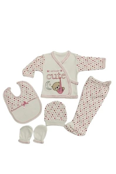 BABY KİDS COLORS Yeni Doğan Cute Hastahane Çıkışı 5li Zıbın Seti - 2
