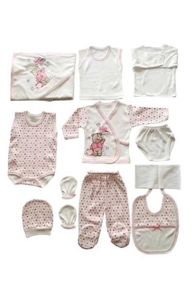 BABY KİDS COLORS Yeni Doğan Çantalı Ayı Hastahane Çıkışı 11li Zıbın Seti - 2