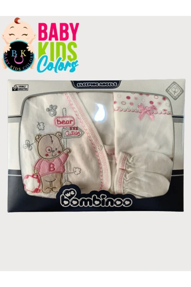 BABY KİDS COLORS Yeni Doğan Çantalı Ayı Hastahane Çıkışı 5li Zıbın Seti