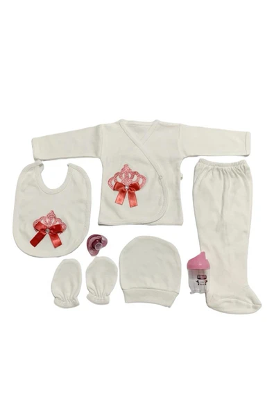 BABY KİDS COLORS Taşlı nakışlı Kız 7'li hastahane çıkışı yenidoğan zıbın seti - 4