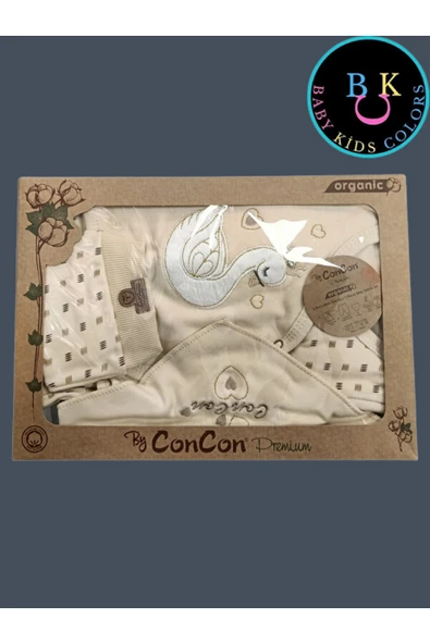 BABY KİDS COLORS 5 Parça Kutulu Sertifikalı Organik Saf Pamuklu Sevimli Hastane Çıkışı Set - 4