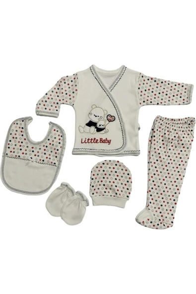 BABY KİDS COLORS Yeni Doğan Yavru Ayı Hastane Çıkışı 5li Zıbın Seti - 2