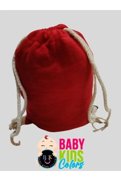 BABY KİDS COLORS Kırmızı Noel Baba Çuvalı , Çocuk Sırt Çantası, 27x19 Yılbaşı Hediye Hediyesi Paketi - 5