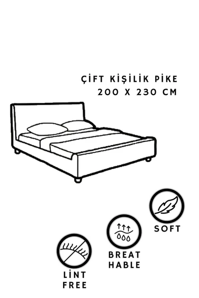 Pudra Ekose Gunes Model - Çift Kişilik Pike 200x230 - 3