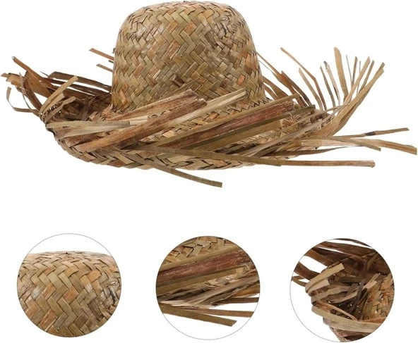 Nessiworld Tropikal Parti Naturel Hasır Hawaii Şapkası 13x36 cm - Resim 2