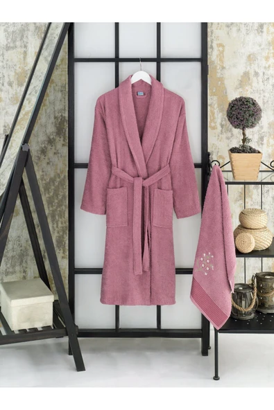 Havlulu Bornoz 2'li Set %100 Pamuk