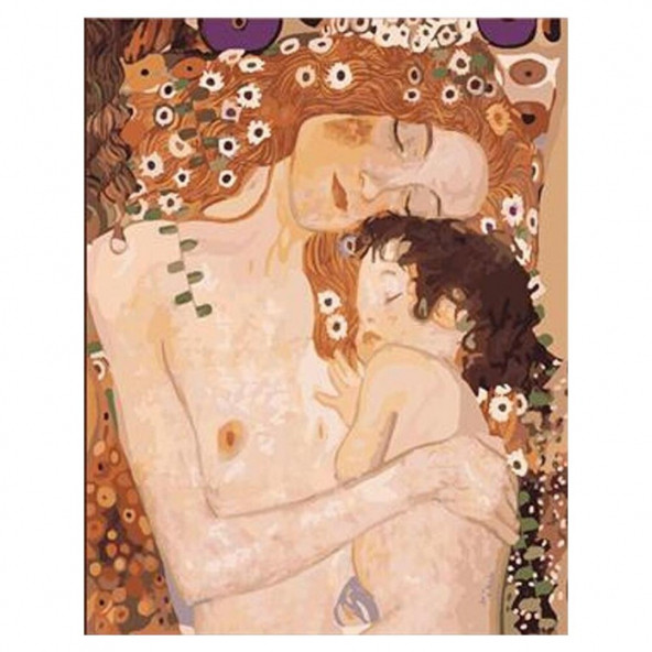 Gustav Klimt Anne ve Çocuk Sayılarla Boyama Seti