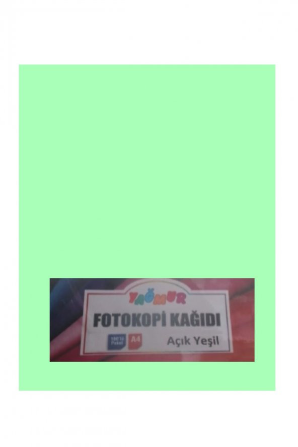 A4 Renkli Fotokopi Kağıdı Açık Yeşil 100 Lü Paket