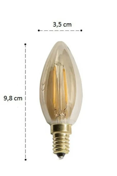 CT-4280 Amber Renk Rustik Ampul E14 4w Led Ampül 4 Watt 220 V (4 ADET) - 5