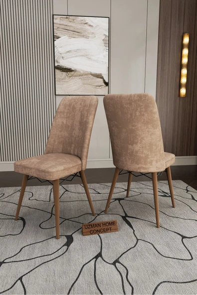 UZMHOME Nergis Serisi 80X130 Açılır Masa Sandalye Takımı , Mutfak Masa Takımı 6 Gri Sandalye - 4