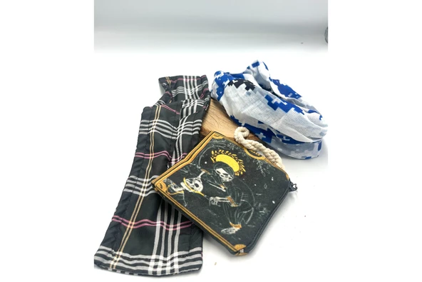 Renkli Desenli Taç Toka Bandana Set