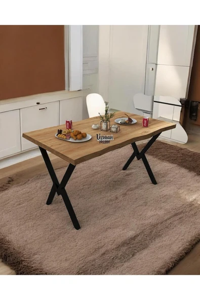 UZMHOME Mdf Kütük Masa Ahşap Görünümlü Kütük Mdf Mutfak Masası 70X120