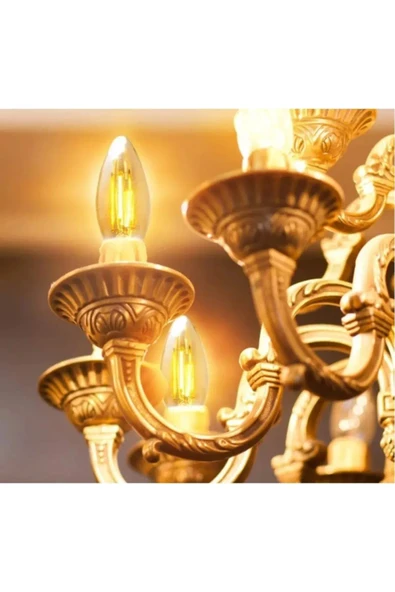 CT-4280 Amber Renk Rustik Ampul E14 4w Led Ampül 4 Watt 220 V (4 ADET) - 2