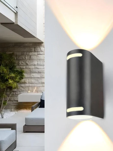 Alüminyum Çift Yönlü, Elektrikle Çalışır, 14 Watt BEYAZ IŞIK İç ve Dış Mekan Bahçe Balkon Salon Apliği