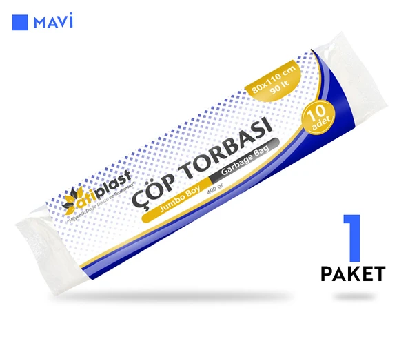 Atiplast Çöp Torbası Endüstriyel Jumbo Boy 400 gr 80 x 110 cm Mavi - 2