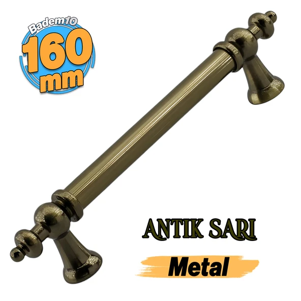 Osmanlı Metal Antik Sarı Kulp 160 mm 16 cm Mobilya Çekmece Mutfak Dolabı Dolap Kapak Kulb Kulpu