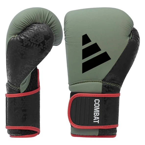 Adidas ADIC50TG Combat 50 Boks Eldiveni Haki Mat Suni Deri Kick Boks Eldiveni