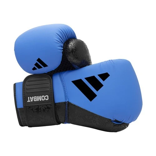 Adidas ADIC50TG Combat 50 Boks Eldiveni Mavi Mat Suni Deri Kick Boks Eldiveni