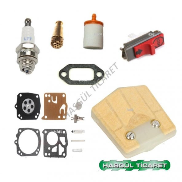 Hsgl Husq 61 Hava Benzin Yağ filtre Buji Tamir ve Bakım Seti - Resim 2