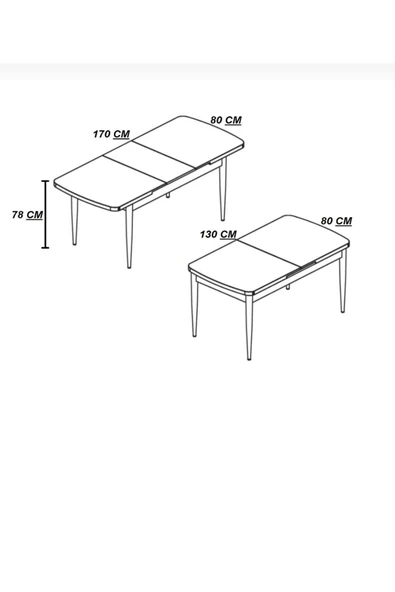 UZMHOME 80X130(Kapalı) 80X170(Açık) Yemek Odası Takımı Mutfak Masası Takımı Yemek Masası 6 Kişilik - 5