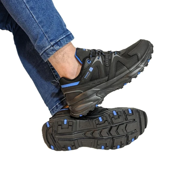 Kinetix Harles Pu Siyah Fuspetli Hafif Rahat Koşu Spor Ayakkabı - Resim 3