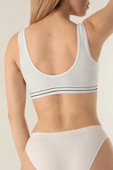 DoReMi Seamless Kalın Askılı Büstiyer Crop Top - 6