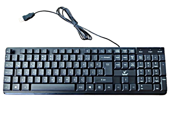 USB Kablolu Siyah Türkçe Standart Klavye VR-Kb700St - 3