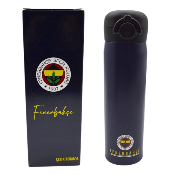 Fenerbahçe Lisanslı Logo Baskılı Kilitli Çelik Termos Matara 400 Ml (555273)