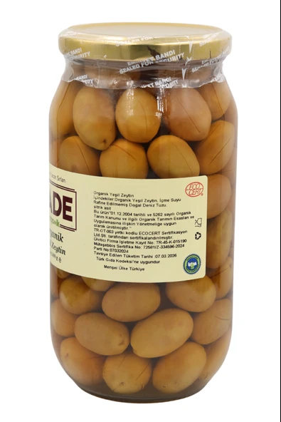 Sade Organik x 2 Kavanoz Yeşil Zeytin 600 gr - 2