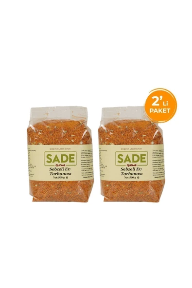 Sade Organik Sade Gurme Sebzeli Ev Tarhanası 500 gr 2'li Paket (2X500GR)