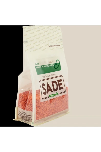 Sade Organik SADE ORGANİK KIRMIZI İÇ MERCİMEK 500 GR 2 Lİ PAKET - 4