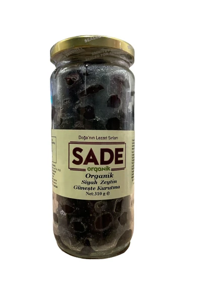 Sade Organik Siyah Zeytin Güneşte Kurutma 310 GR