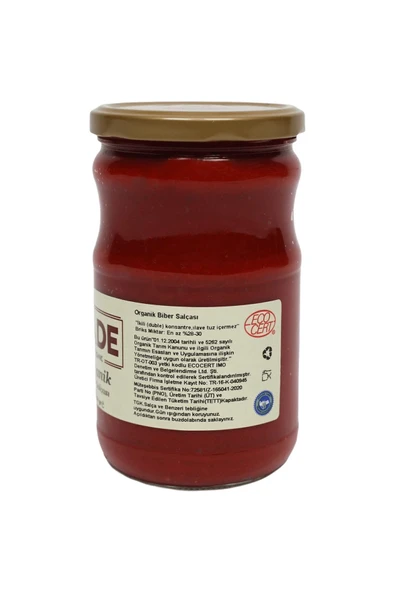 Sade Organik Biber Salçası 610 Gr - 3