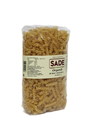 Sade Organik Burgu Makarna 500 Gr - 3